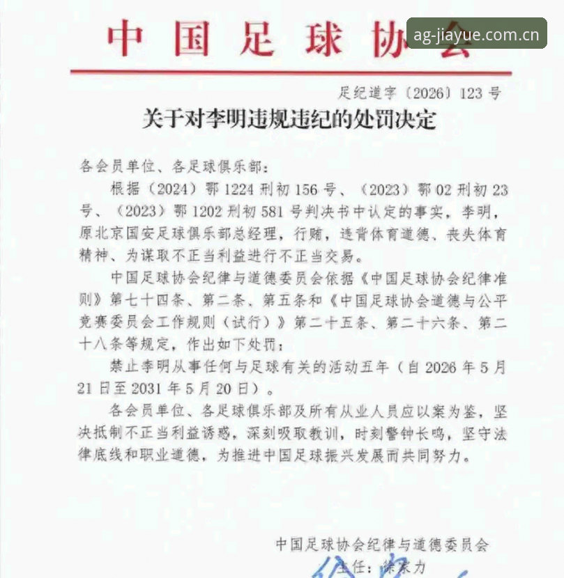 ag娱乐官网app 中国足协第三批禁足名单深度解读操作教程:ag娱乐官网app里如何看懂17人终身禁足与48人五年处罚